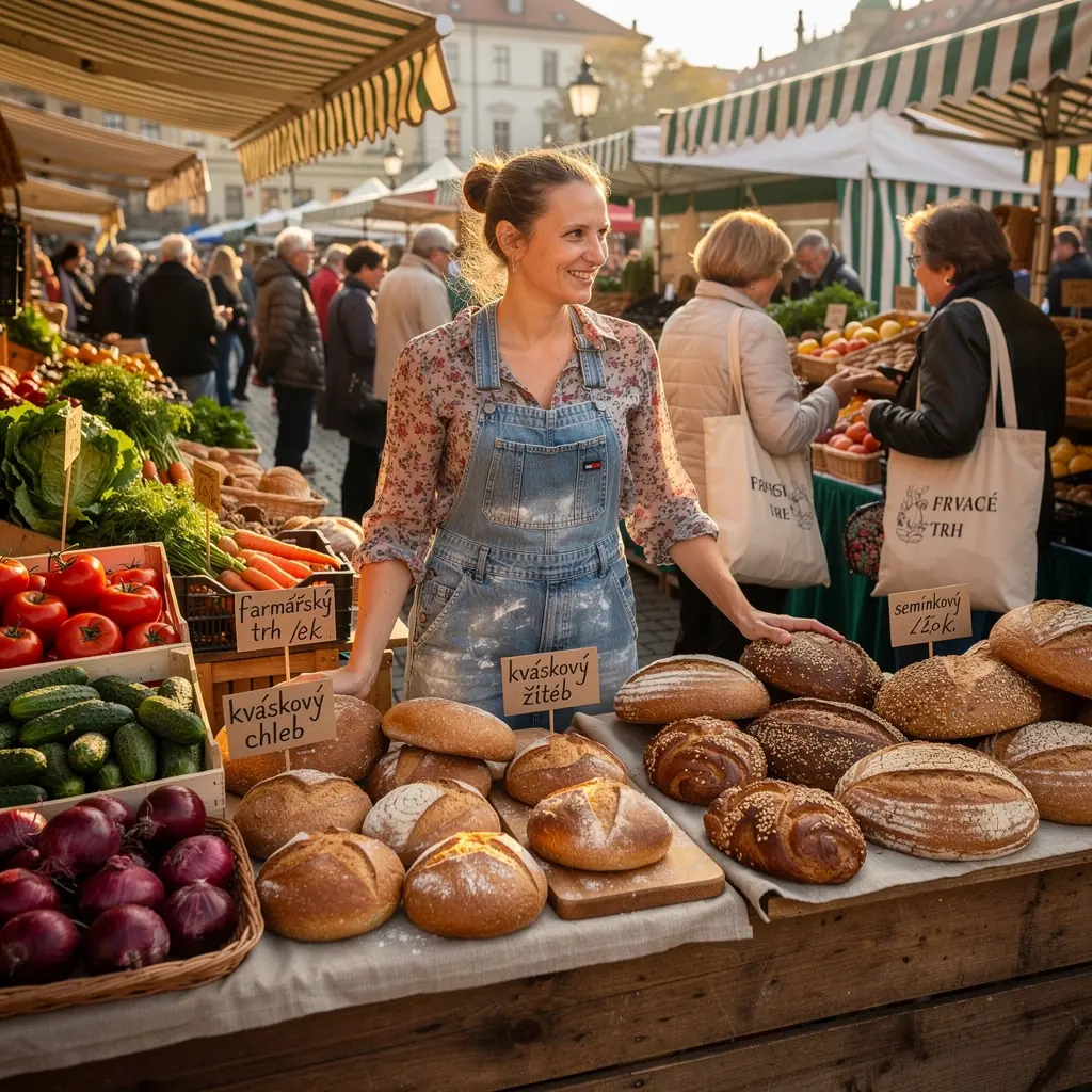 Proces hnětení těsta rukama na pultu s moukou