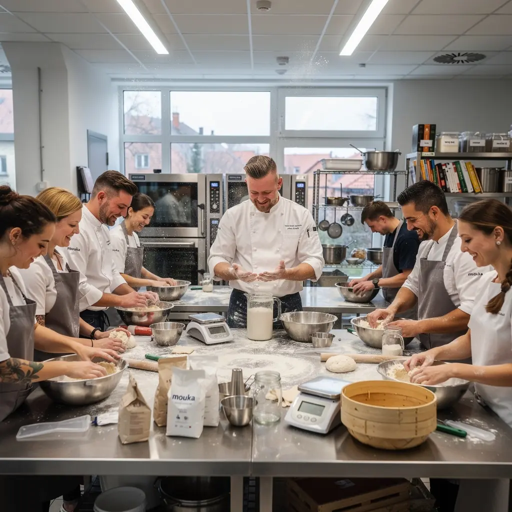 Různé varianty kváskových receptů sepsané v zápisníku vedle pečící formy.