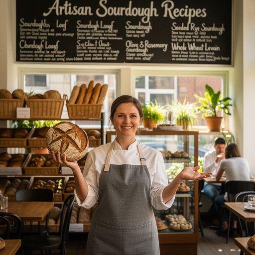 Miska s přírodními ingrediencemi pro přípravu kváskového těsta, včetně mouky a vody.